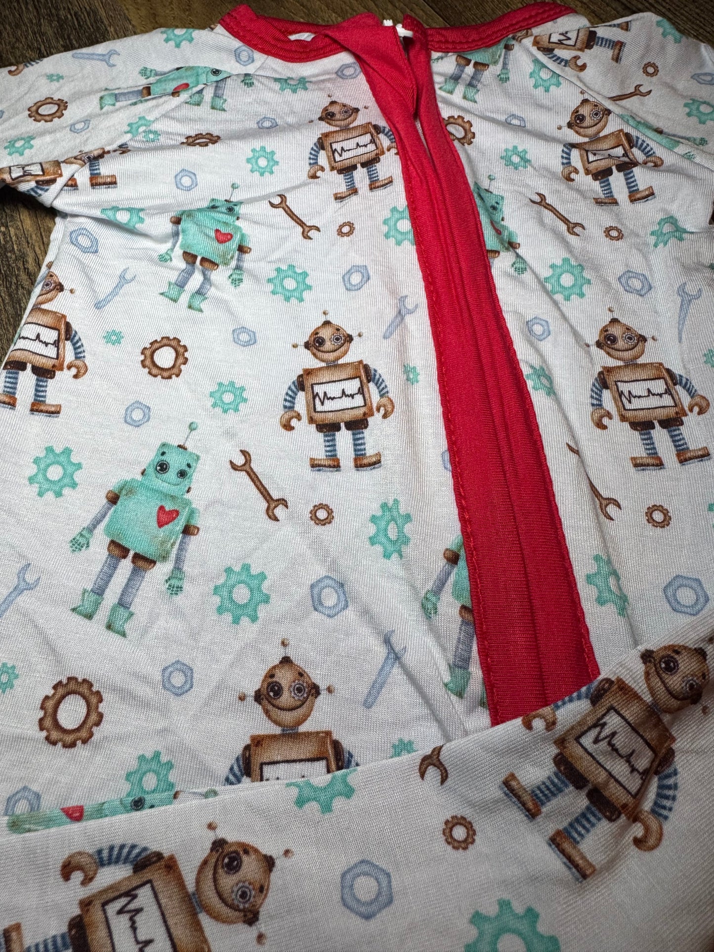 Blue Robot, Tools, Boys Bamboo Zippy Size 0-3