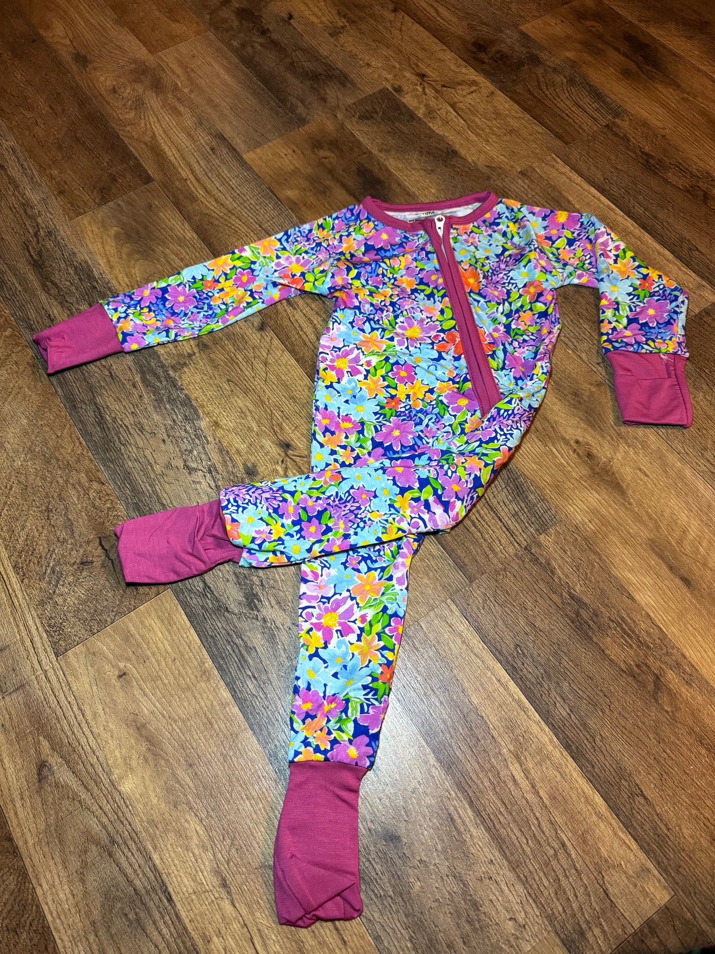 Bright Floral 12-18 Bamboo Zippy