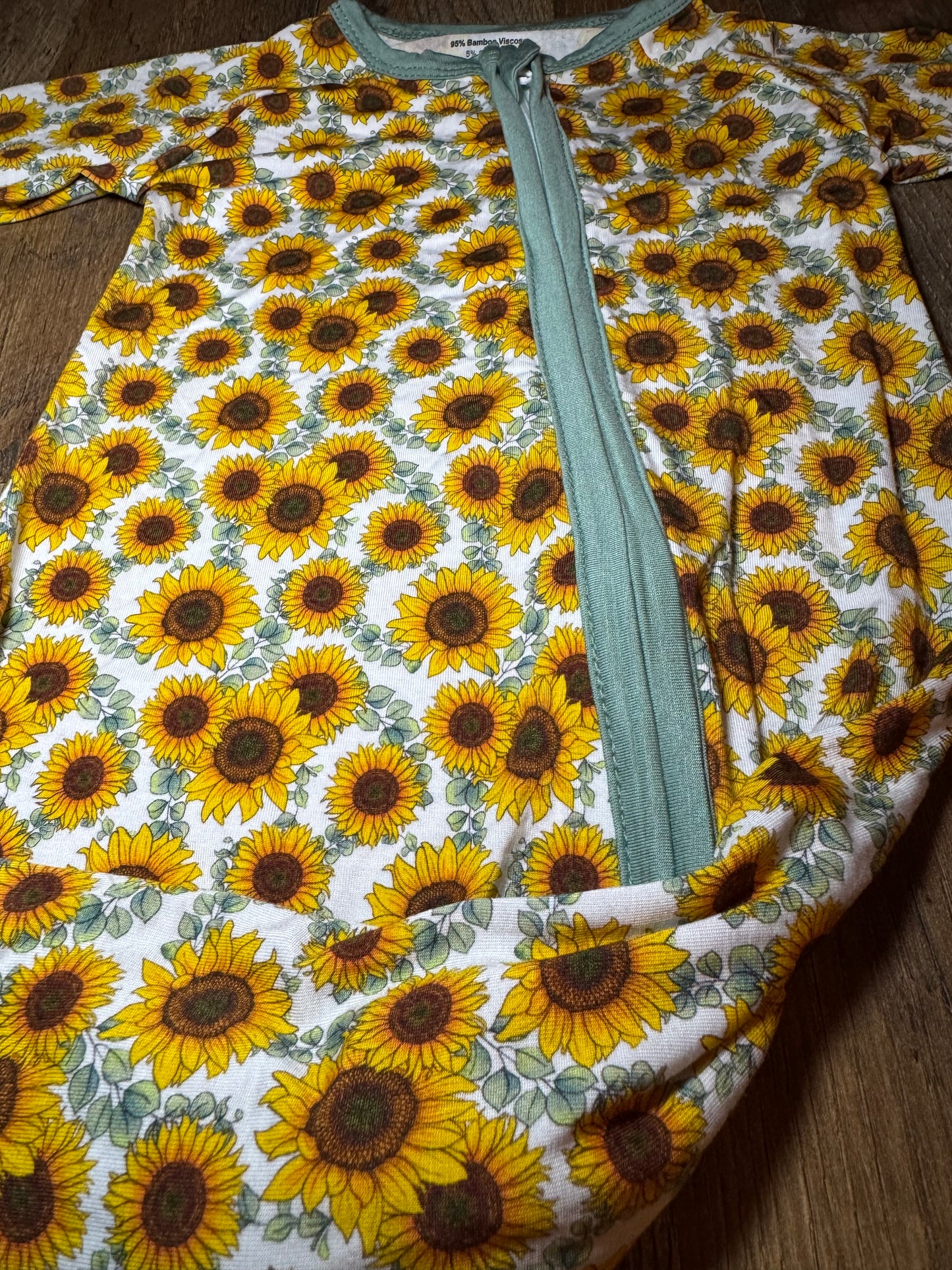 Teal & Sunflower Girls 18-24 Bamboo Zippy