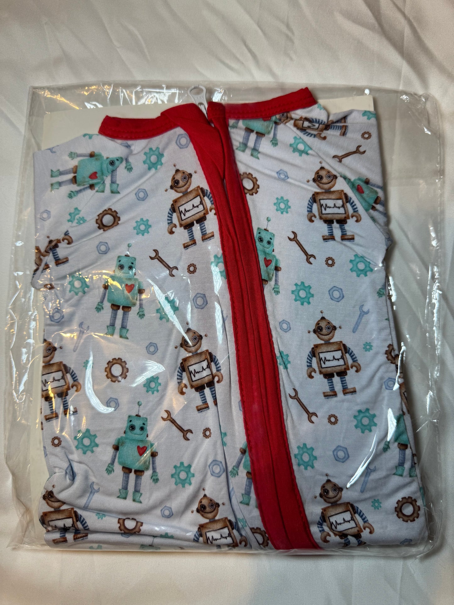 Blue Robot, Tools, Boys Bamboo Zippy Size 0-3