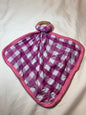 Pink Checkered Lovey w/ Teething Ring